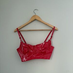 5/$5 SHEIN Red Glossy Bra and Skirt